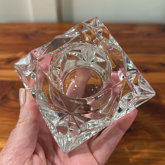 PartyLite Quad Prism Lead Crystal Candle Holder w/ Apple Orchard Votives - Picture 2 of 6